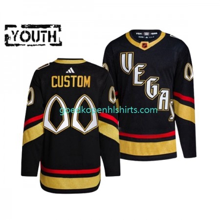 Vegas Golden Knights Custom Adidas 2022-2023 Reverse Retro Zwart Authentic Shirt - Kinderen